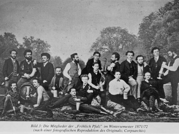 Mitglieder der "Fröhlich Pfalz" im Jahr 1871/72